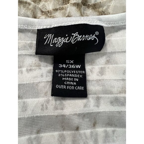 Maggie Barnes Top Blouse Plus Size 5X Pleated Ruffle Style Classic Business City - Picture 6 of 7